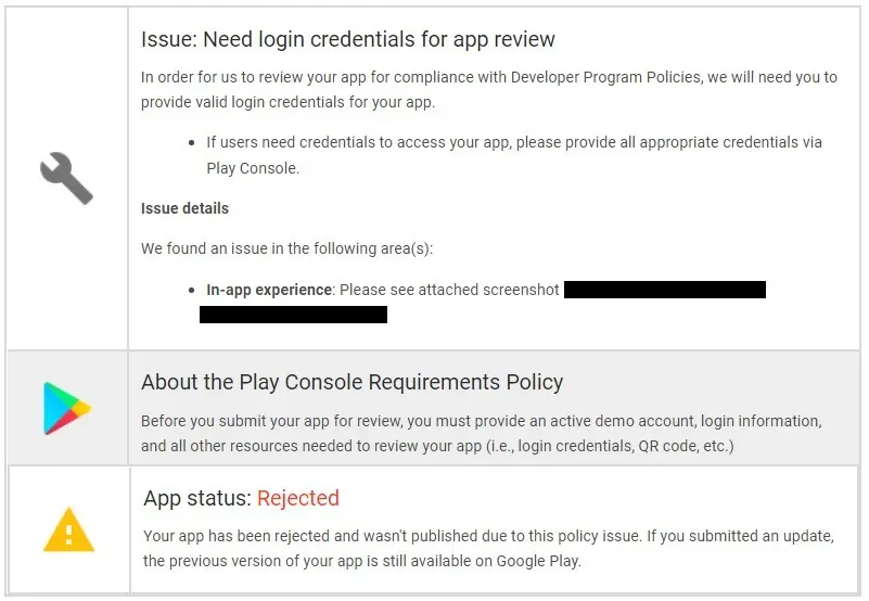 Summary of Reasons for Rejection and Solutions for Google Play Listing/Updating